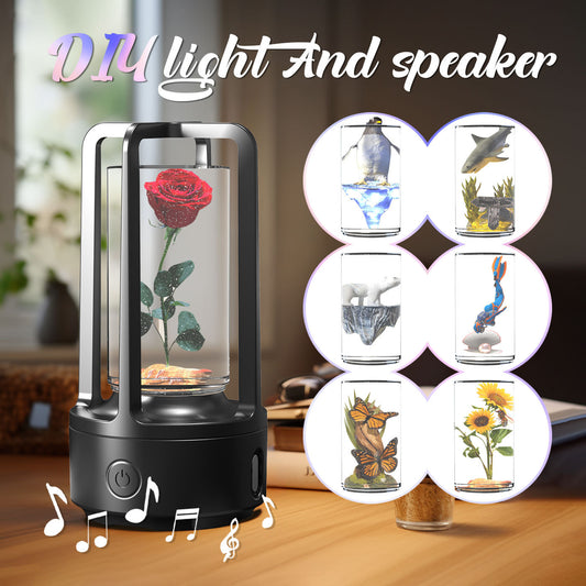 No Accessories 2 In 1 DIY Audio Crystal Light And Bluetooth Speaker Gift Touch Resin Night Light